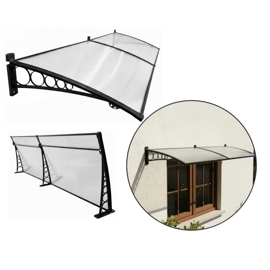 Toldo Slim Policarbonato 130cm x 50cm Modular Com Suportes ABS Resistente Proteção UV Sol e Chuva