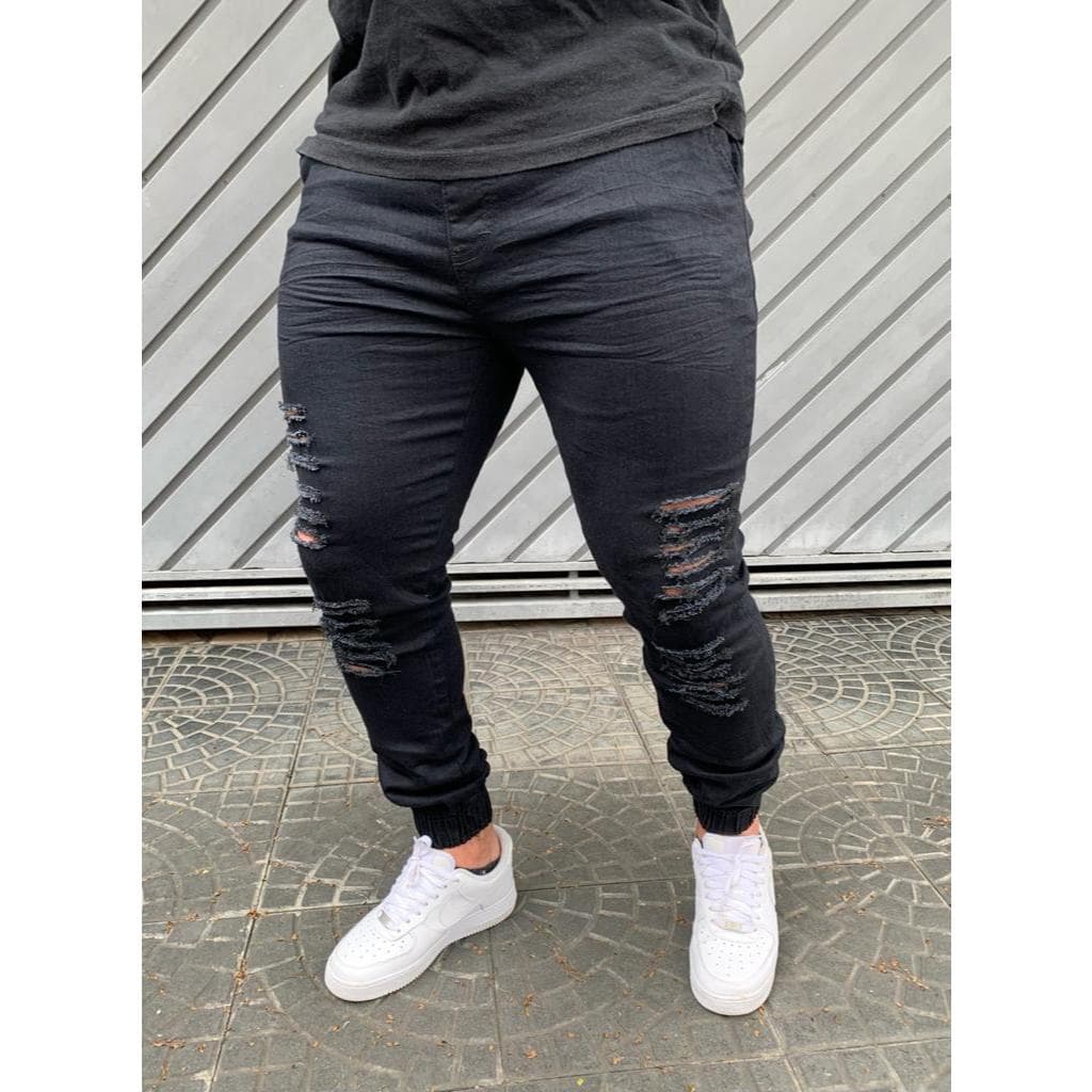 Jogger Masculina de Sarja | Confortável com Bolsos e Cordão