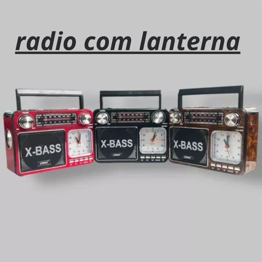 Rádio Portátil Vintage Bluetooth LE-666 FM AM SW USB Relógio Som Alto X-BASS