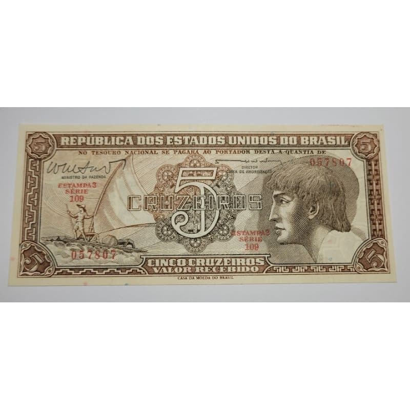 Cedula antiga de 5 Cruzeiros/ Índio 1961