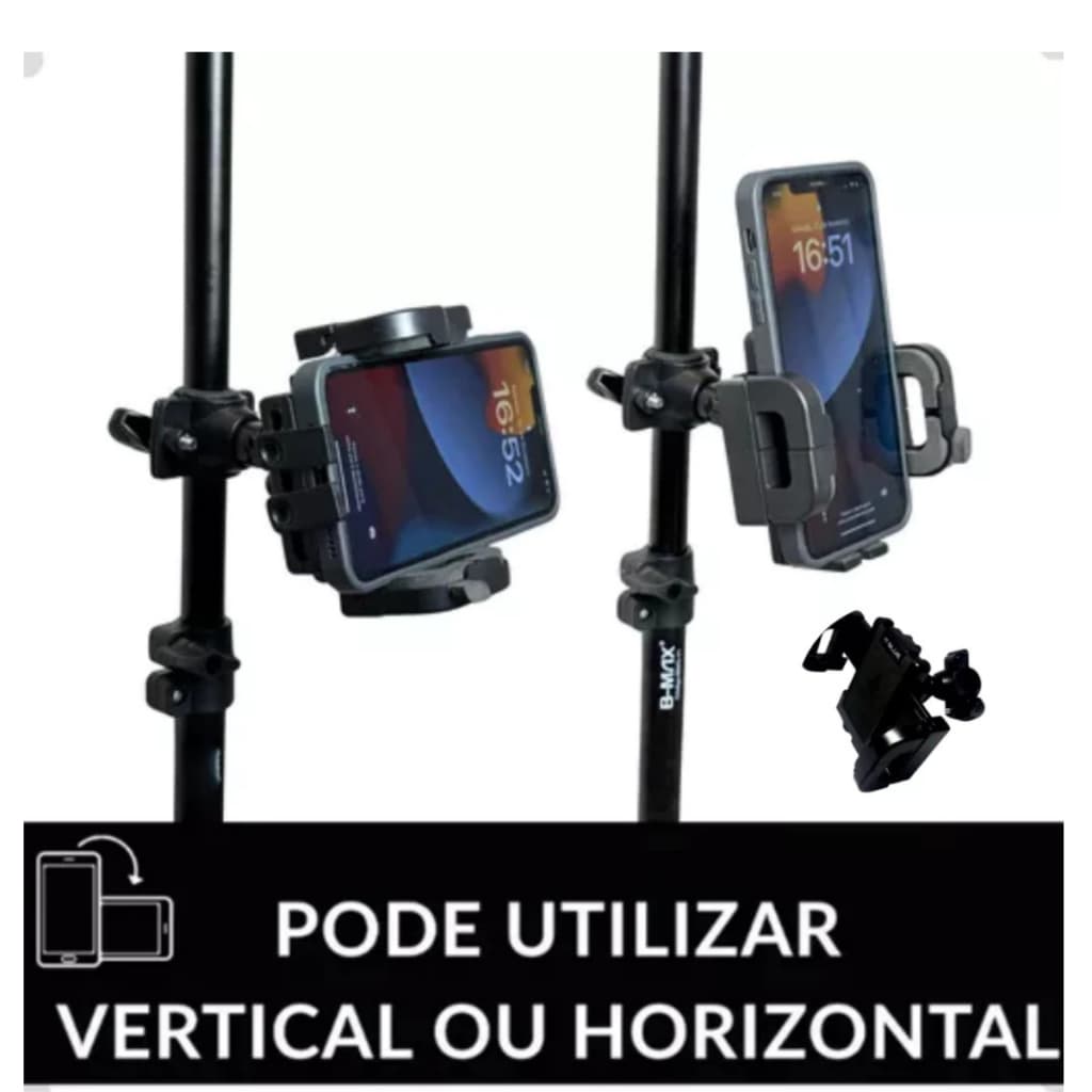 Suporte Celular Universal Para Tripé Pedestal Forte Antiderrapante Proteção Anti Risco