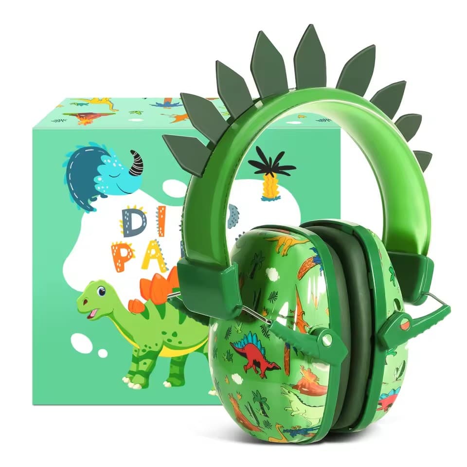 Protetor Auricular Infantil, Redução de Ruído 22dB, Design Unicórnio e Dinossauro