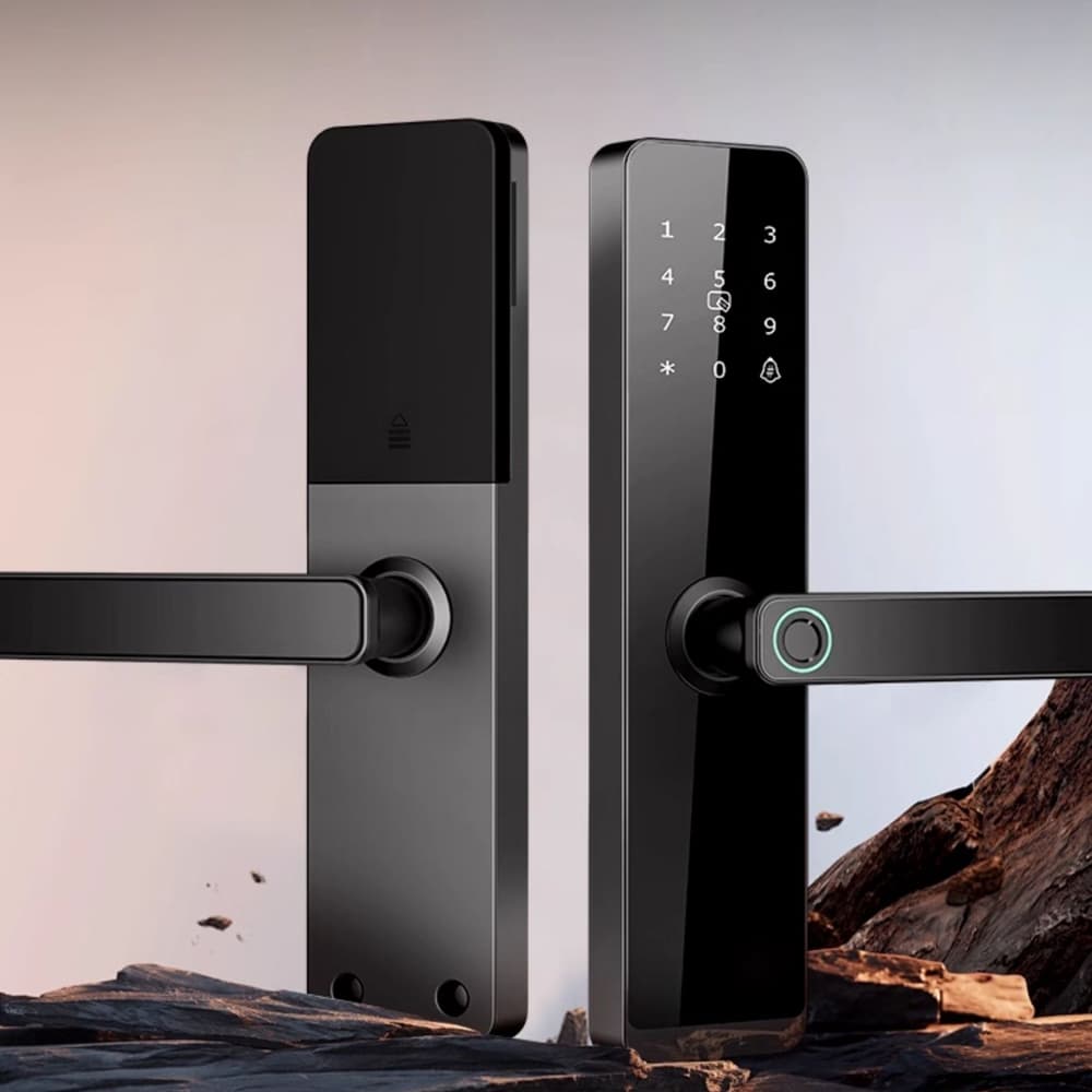 Fechadura De Porta Inteligente  4 Métodos Desbloqueio À Prova D'água Eletrônica De Impressão Digital Para De madeira