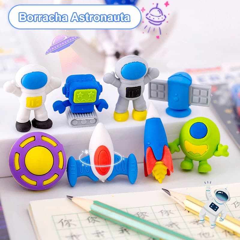 Apagador Astronauta Fofo Presente para Maternal Material Escolar Lapis Bonito