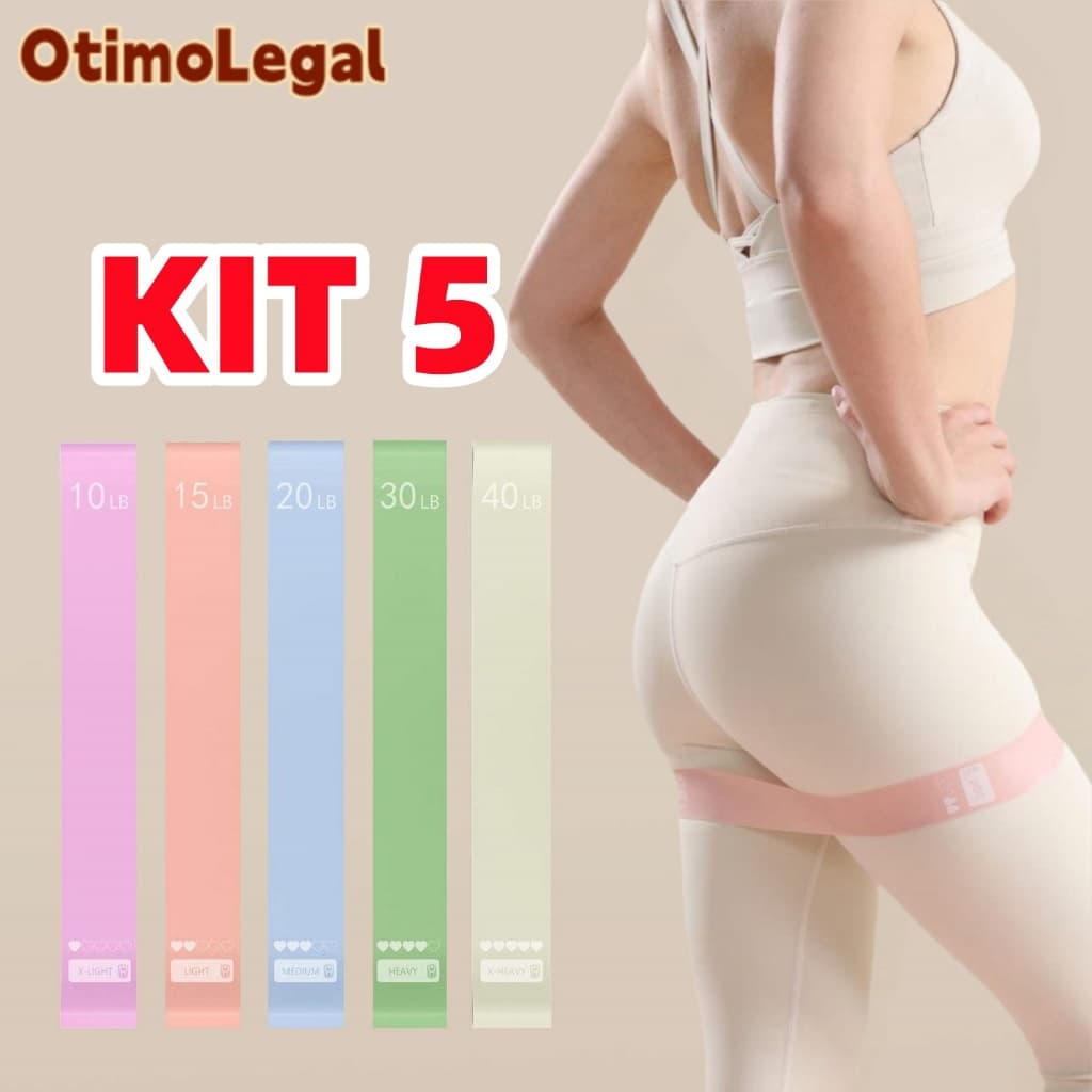 Kit 5 Faixas Elásticas Treinamento Físico Exercícios Yoga Concebido Especificamente Para As Mulheres