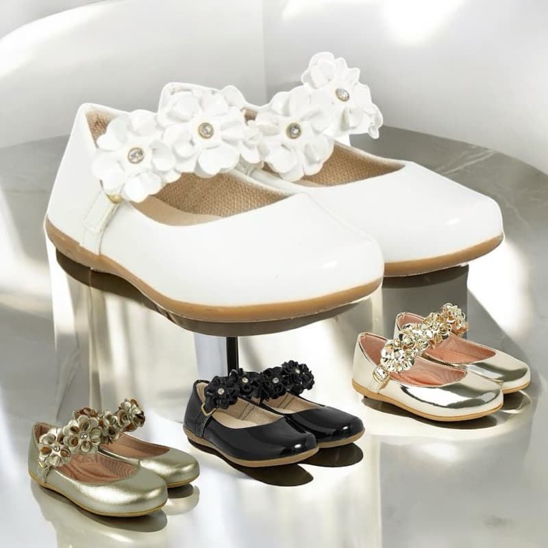Sapatilha Infantil Menina FLORVERNIZ LindÍssima Leve e Confortável (COM ENFEITE)Cooper-Store