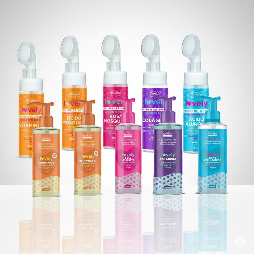 Kit Dupla de Limpeza – Gel Facial + Sabonete Mousse Skincare Diário Lovely Face Beautiful