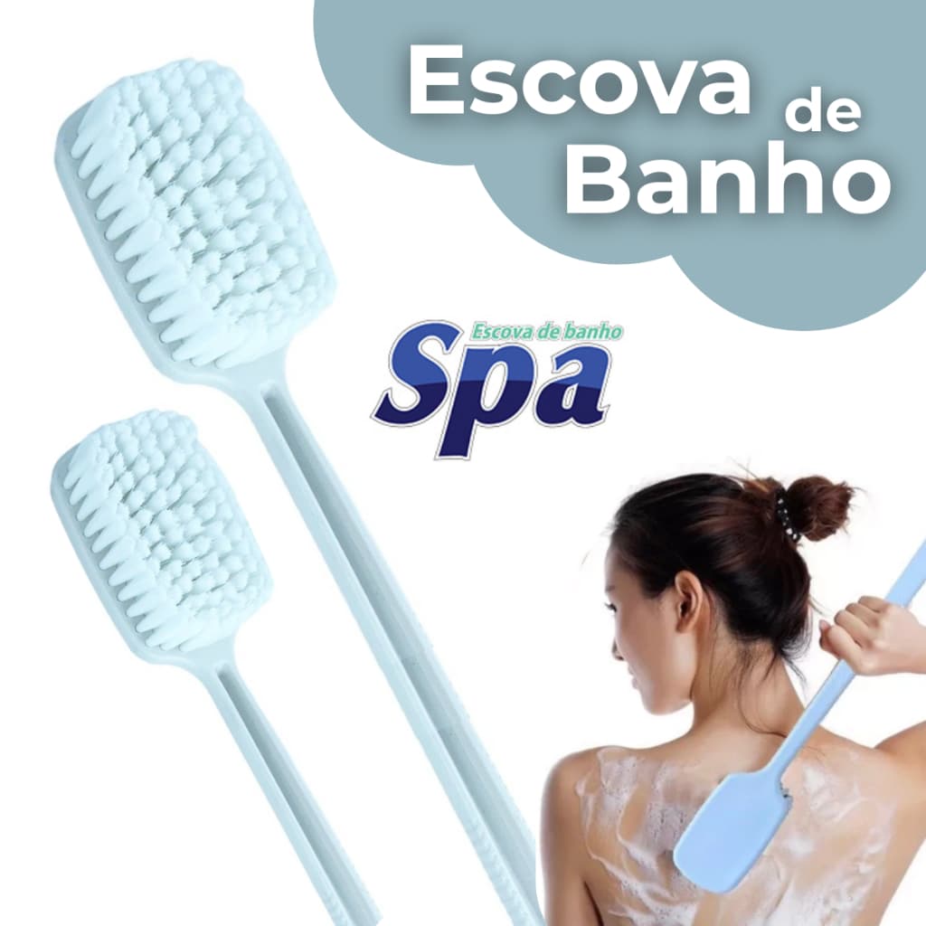 Escova de Banho Grande para Costas Macia Massageadora Esfregar Corpo Esfoliar Limpeza Pele Longo Spa