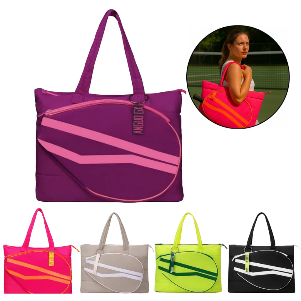 Raqueteira Bolsa Sacola Porta Raquete Beach Tennis Frescobol  Padel Squash Tênis Tecido Impermeável  Fashion Espaçosa