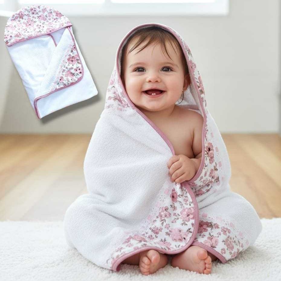 Toalha de Banho do Bebê Felpuda e Atoalhada com Capuz e Forração