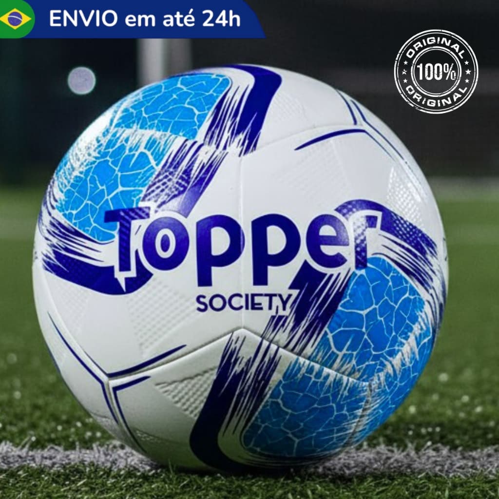 Bola Society Topper Tamanho Oficial Profissional Colada Fut7 Grama Sintética Resistente Exclusiva