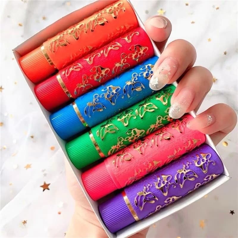 Kit 6 E 12 Unidades Batom Mágico Coloridos da Vovó 24 Horas Longa Duração - Bella Femme