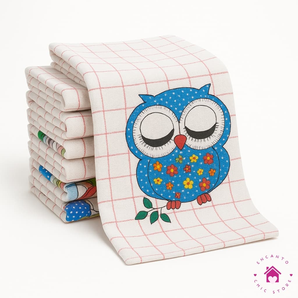 Kit 10 Panos De Prato Copa Cozinha 43x67 Grande Xadrez Toalha de Copa Estampado