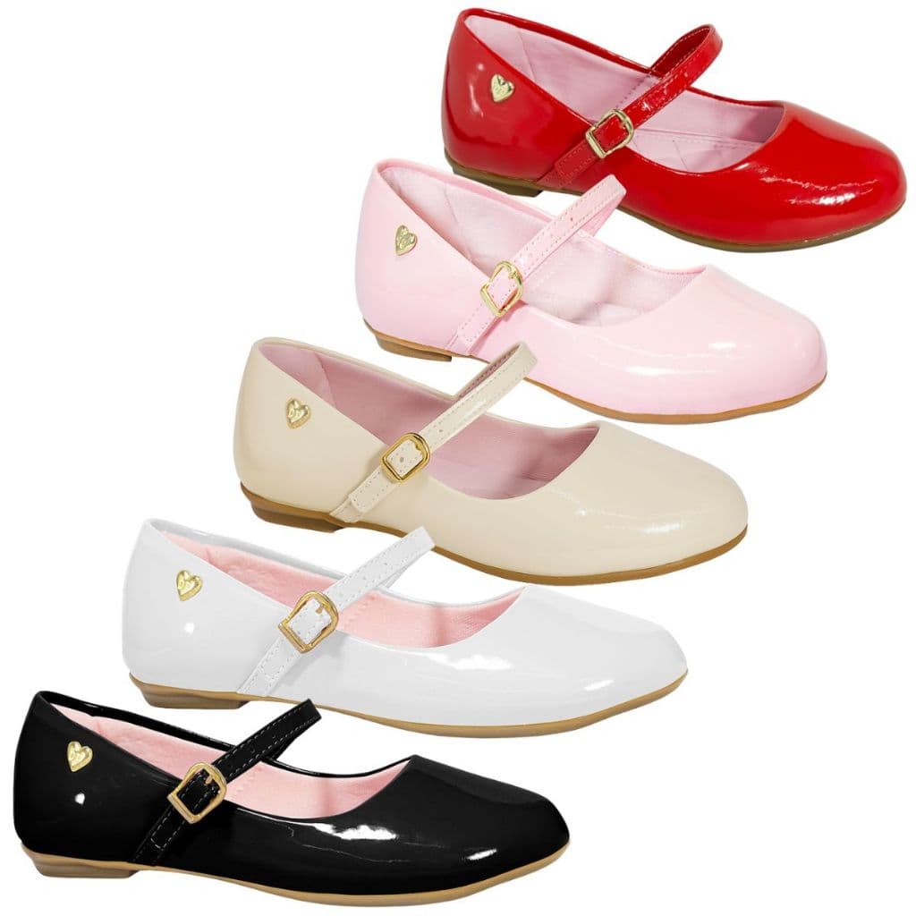 Sapatilha Infantil Menina Boneca Rasteira Lisa Festa Casamento Daminha Confortável Branca Preta Nude