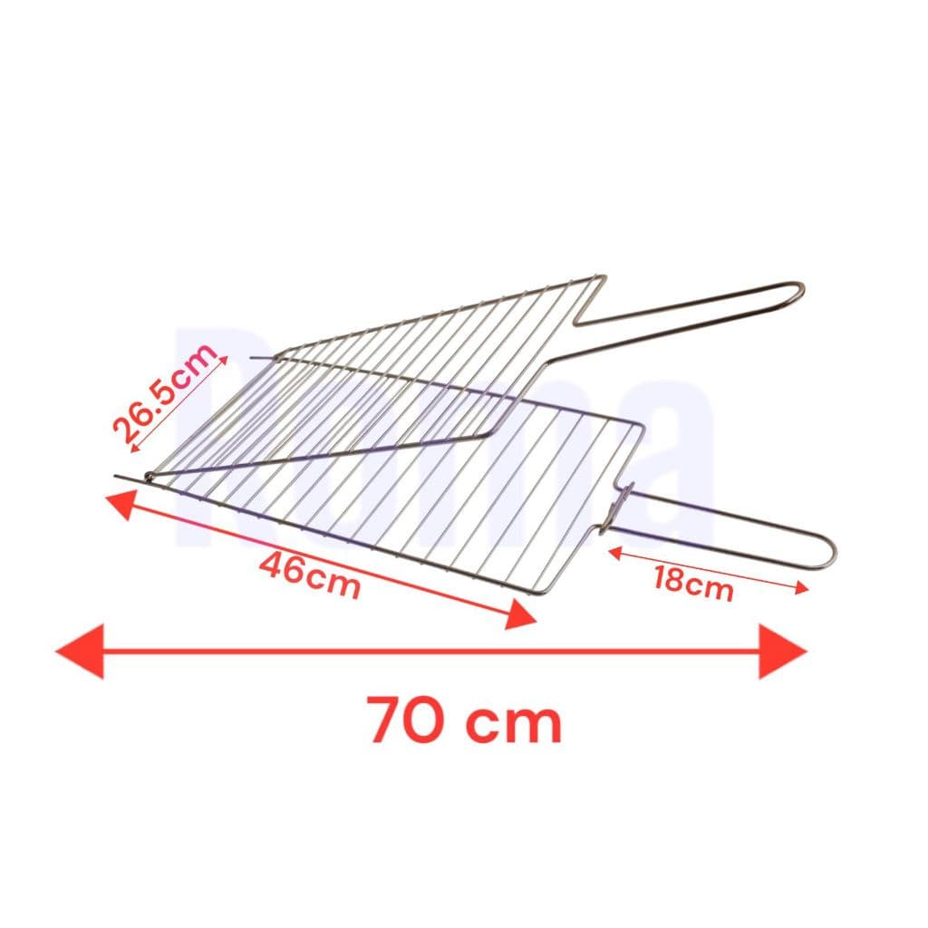Grelha Dupla Reta em Aço Resitente para Churrasqueira Churrasco Peixes Frango Carnes Legumes  outros