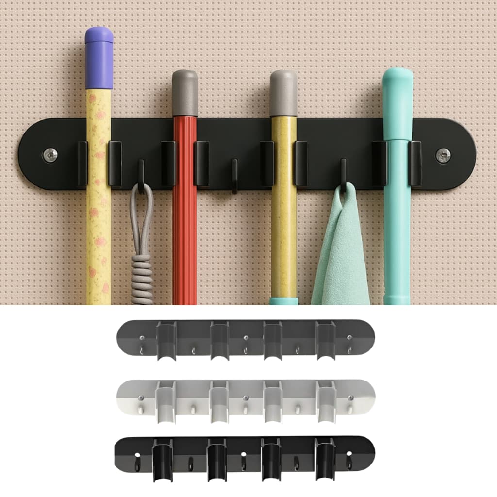 Suporte para vassoura rodo pá de parede resistente e prático acompanha bucha e parafuso
