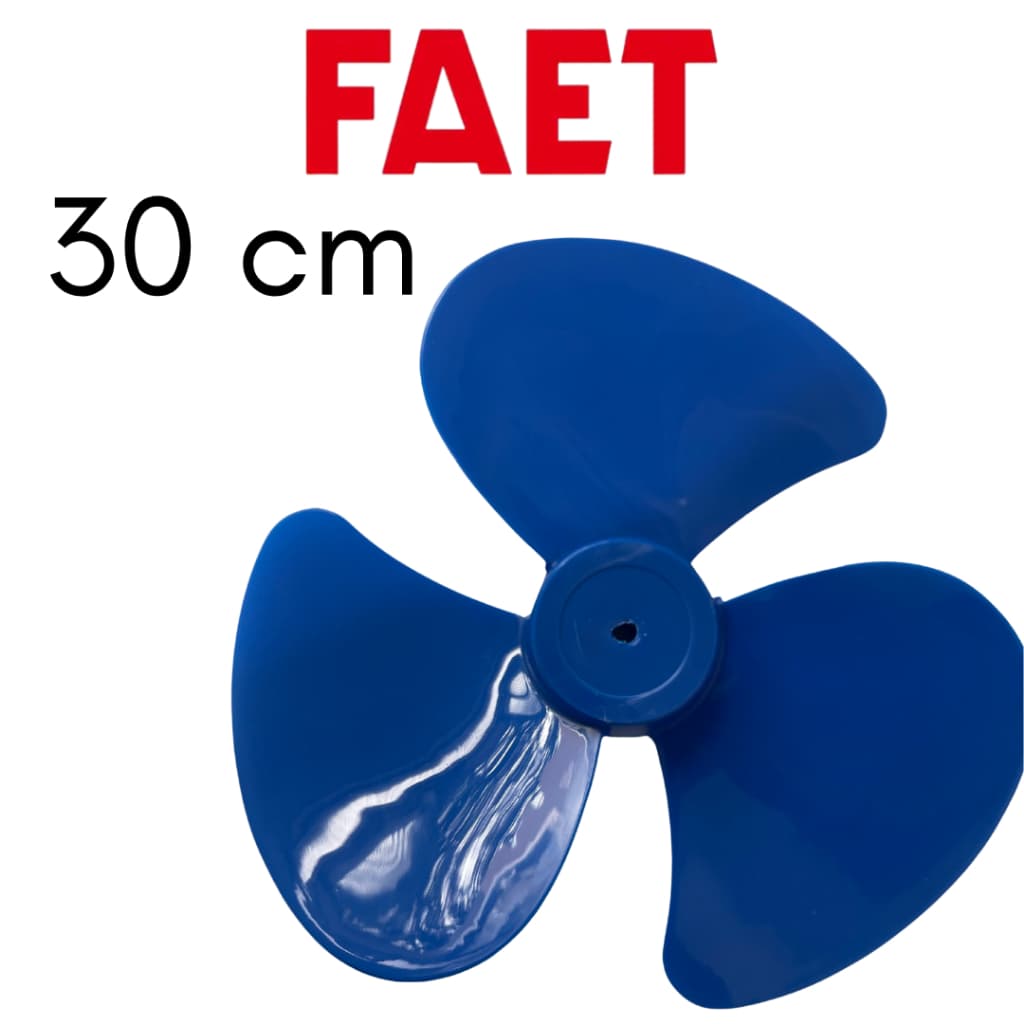 Hélice para Ventilador Faet/Ultra 30cm 3 Pás Resistente Eixo Meia Lua D