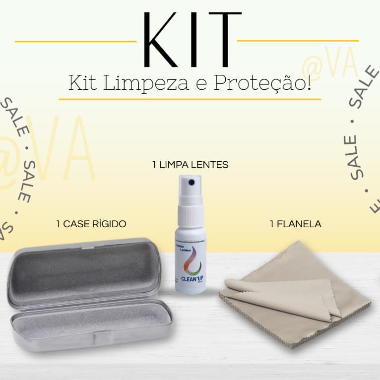 kit Case Estojo Rígido + flane + limpa lentes - para Limpar, Guardar  e Proteger Óculos