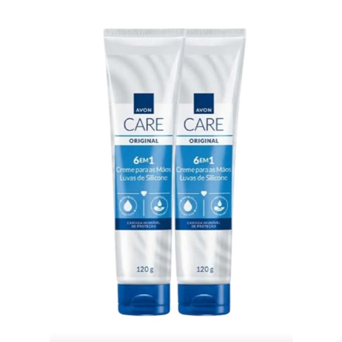 kit com 2 Creme Protetor para as Mãos Luvas de Silicone Avon Care (120g cada)