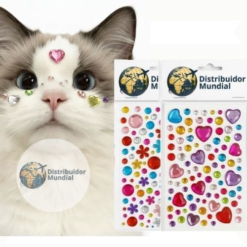 Kit Adesivo Pet 3D 140 ou 280 Unidades Colorido Banho e Tosa Gato Cachorro Laço Elástico Bindi Petshop Xuxinha Laço Cães