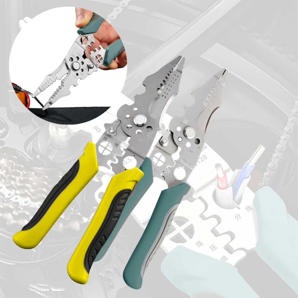 Alicate Ferramenta Multifuncional Descascador Cabo Cripador Decapador Fio Cripagem MEGA