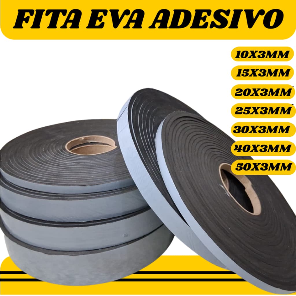 Fita Adesiva Eva. 3mm Espessura, 10 Mts De Comprimento