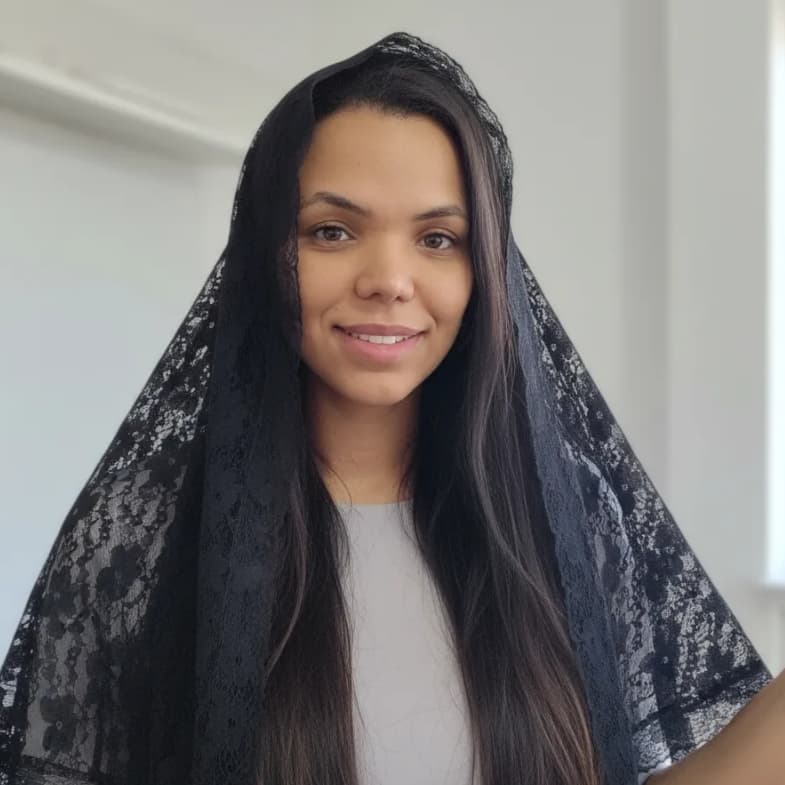 Véu Católico Mater Admirabilis Para Missa - Oval