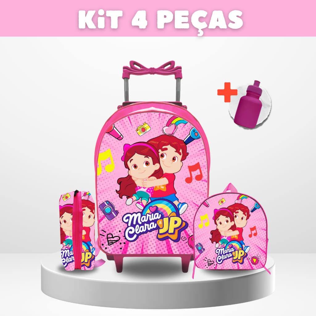 Kit Mochila Escolar Maria Clara e Jp + Lancheira + Estojo