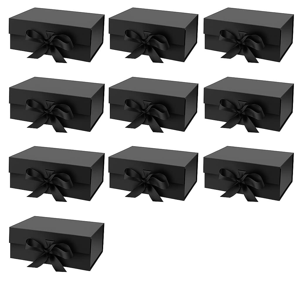 10 Caixas Presente Dobravél Rígida de Papel com Imã e Cetim Cores á escolher Kit c/10