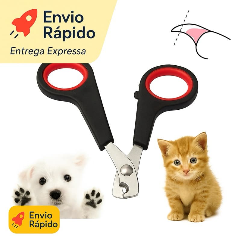 Tesoura de Unha Pet Profissional – Cães e Gatos em Aço Inoxidável