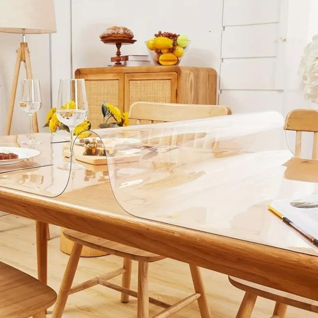 Toalha de Mesa de Plástico Térmica Para 4 6 8 e 10 Lugares Impermeável Quadrada Decoração Cozinha