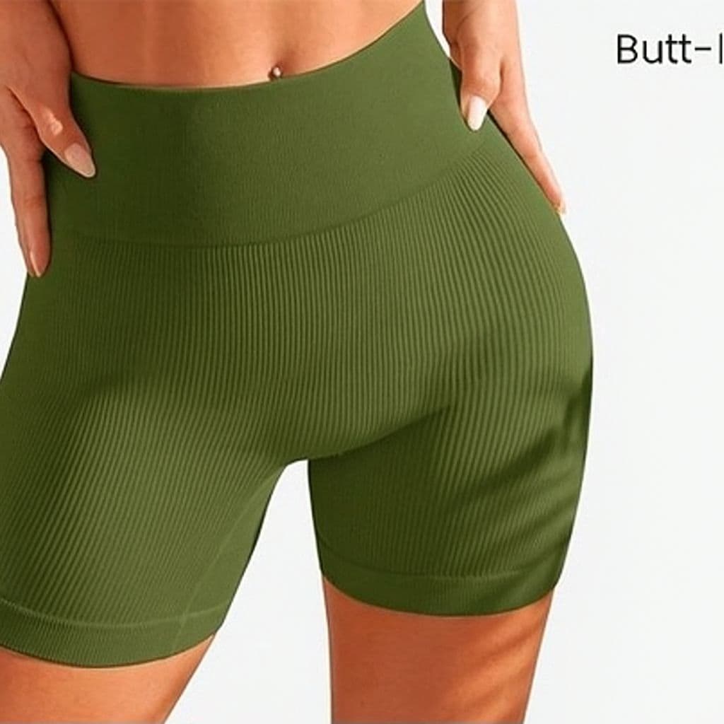 Shorts Canelado Sport Sem Costura Academia Fitness Selene