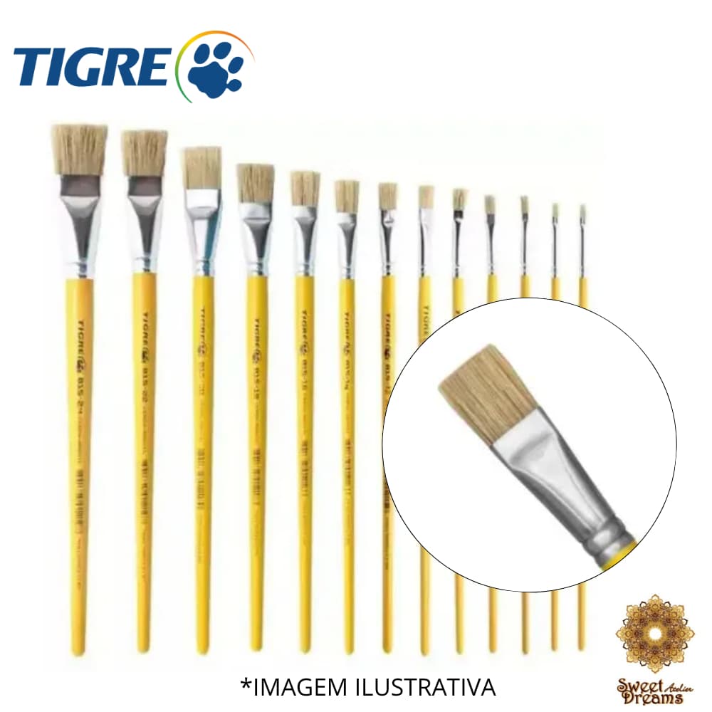 PINCEL CHATO RETO REF.805 TIGRE KIT COM 5 UNIDADES