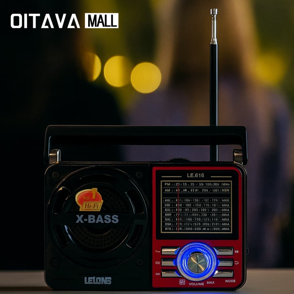 Rádio Retrô Vintage Portátil DF10BT AM FM SW USB MP3 Bluetooth Auxiliar Recarregável