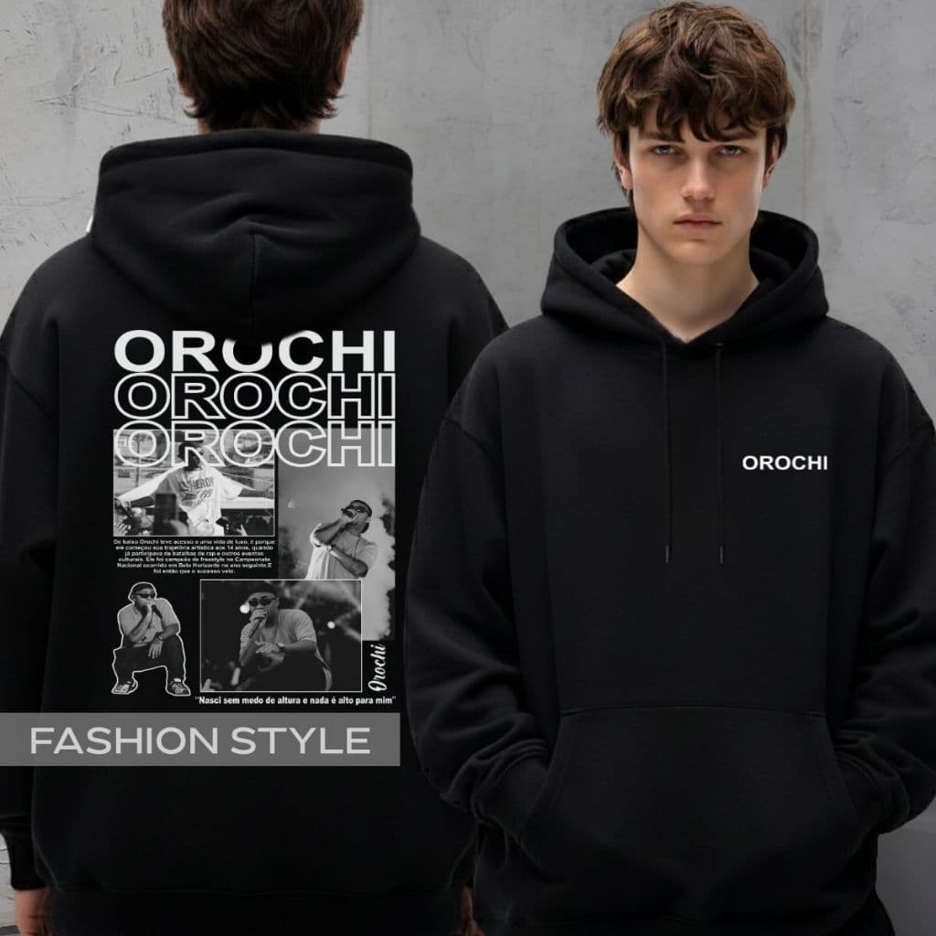 Moletom Orochi Rapper Musicas Frase Álbum Amor De Fim De Noite Vida Cara Rasa Agasalho Blusa Algodão Preta