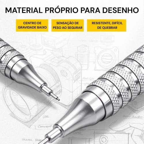 Kit Lapiseira Tecnica Profissional Metal Tecnocis 0.7mm Material Escolar Estudantes Papelaria