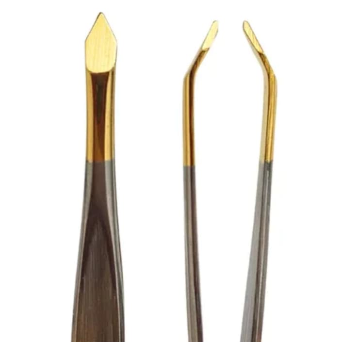 Pinça Depilação 9cm Ponta Fina Ouro 2321.303 Edel Solingen NOVA FORMA banhada a ouro
