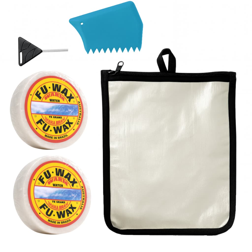 2 Parafina Fu Wax + Raspador + Chave + Estojo - Parafina Surf Fu Wax
