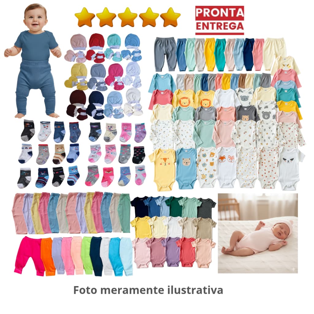 Kit 30 Peças Roupinhas de Bebê Enxoval Maternidade Menino/ Menina/ Neutro