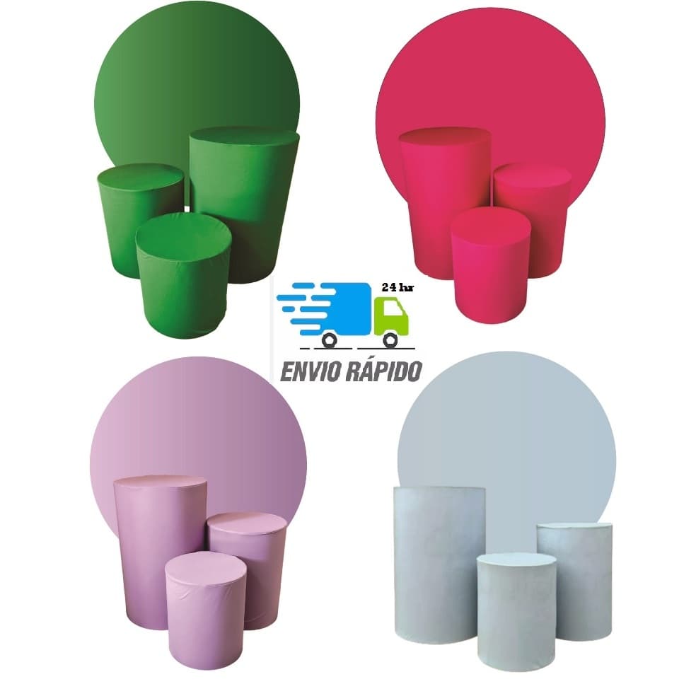 Kit Capa Trio de Cilindro + PAINEL 1,50m Decoração Festa - Várias Cores