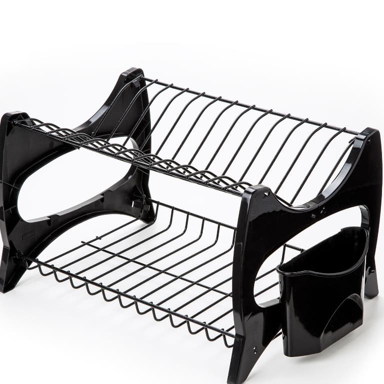 Escorredor De Louças Preto 13 Pratos Verona C/Porta Talher