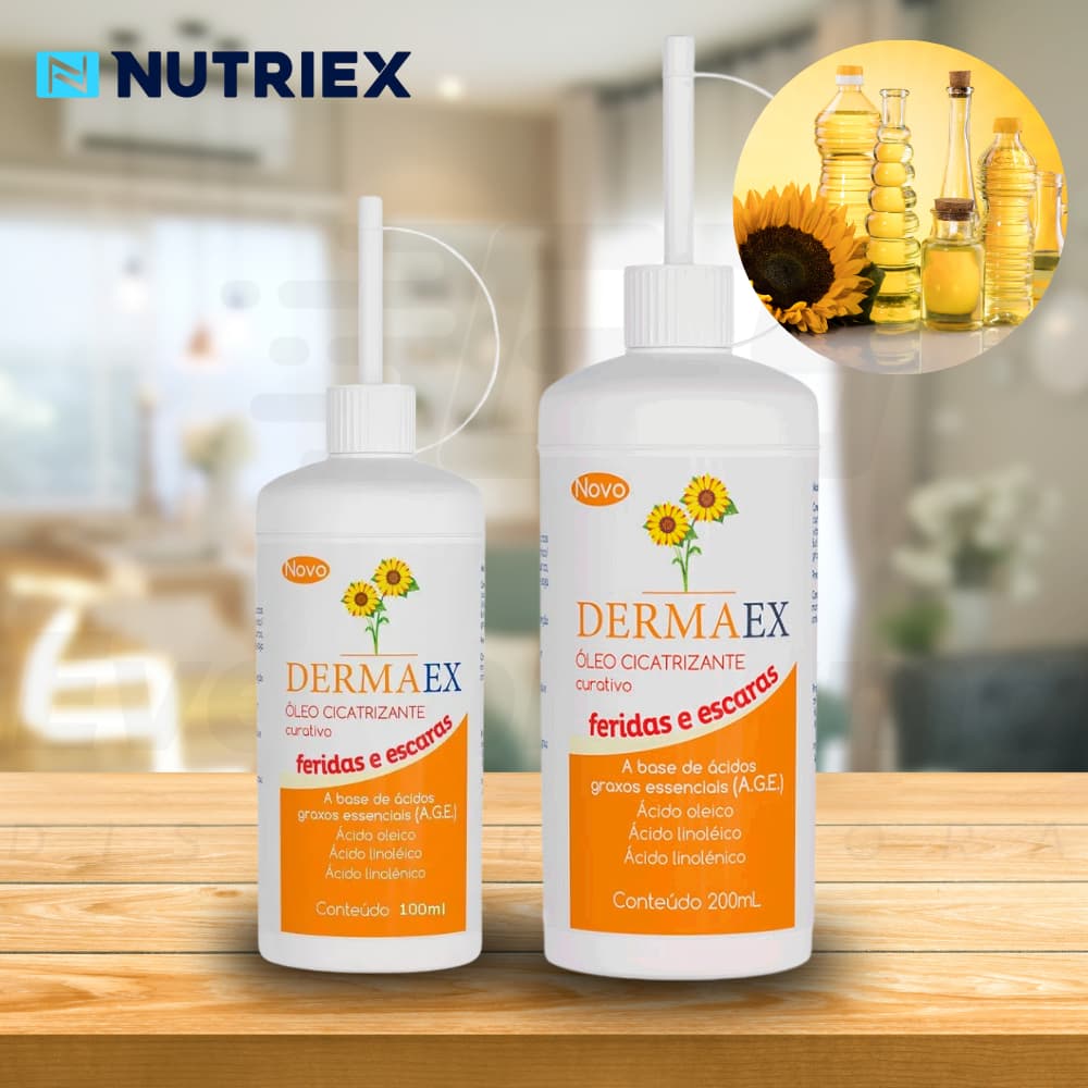 Óleo de girassol hidratante curativo cicatrizante Dermaex AGE 100ml-200ml