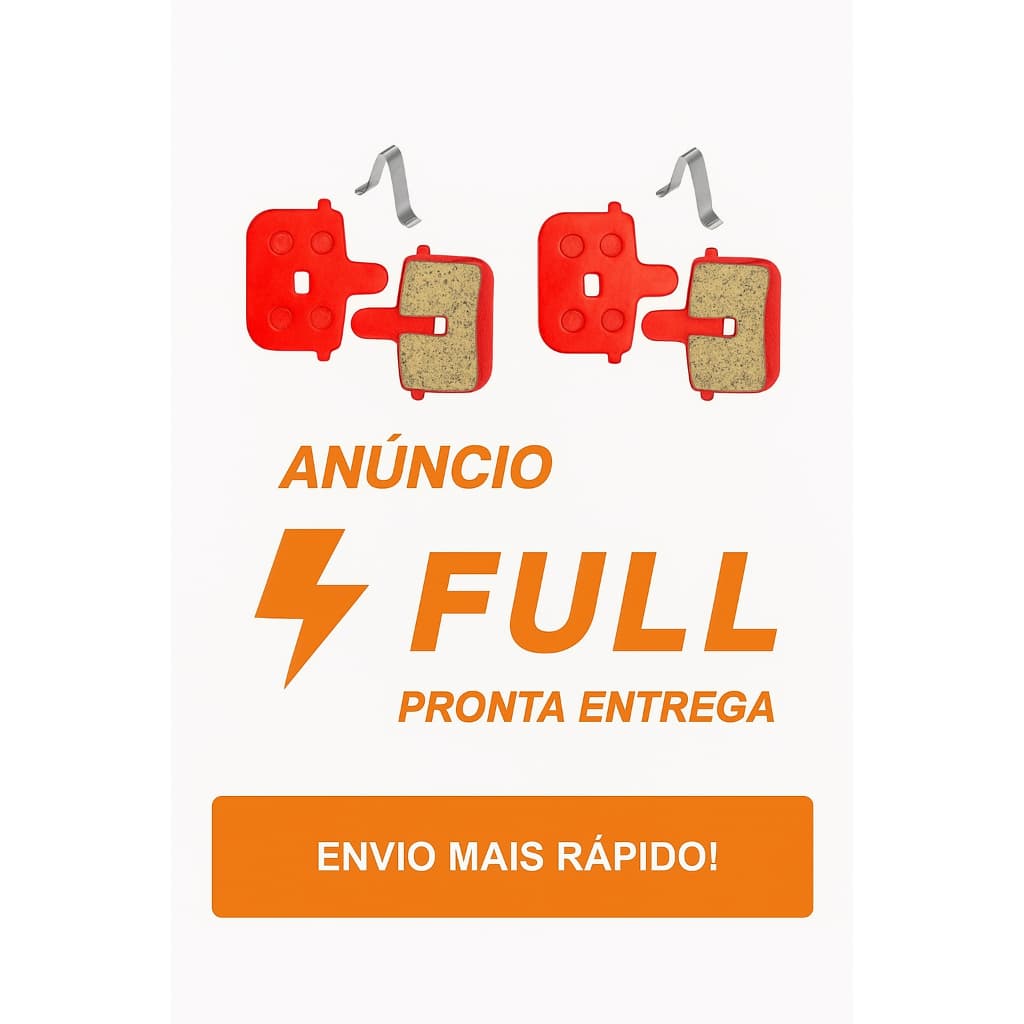 KIT 1 ou 2 PARES DE PASTILHAS PARA FREIOS A DISCO BIKE GTS QUADRADA VAZADA COM MOLA