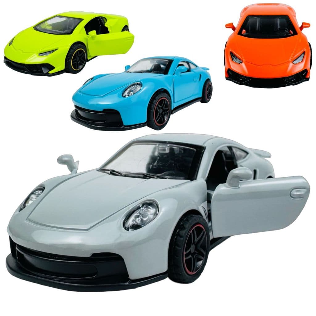 Carrinho De Ferro Colecionável Porsche Lamborghini Com Fricção Detalhes Realistas