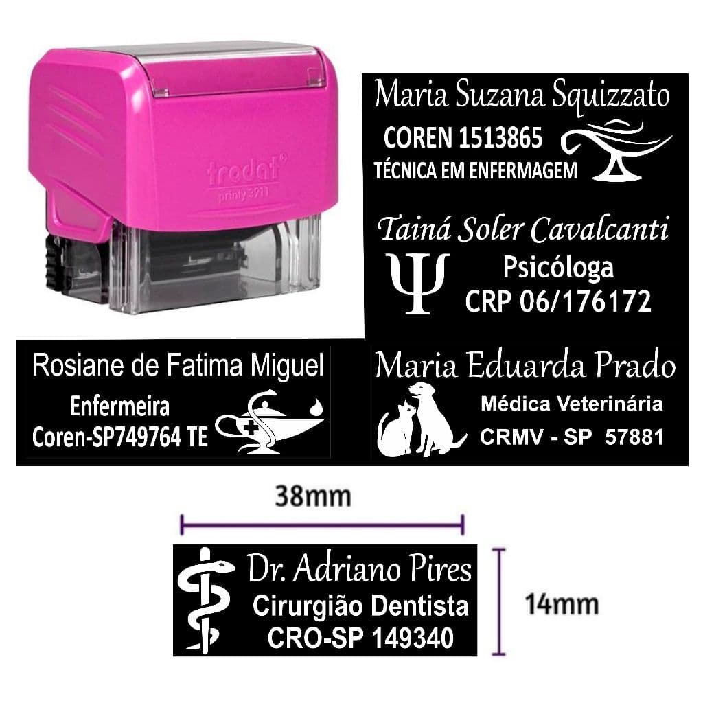 Carimbos Personalizado Para Medica Dentista Enfermeira