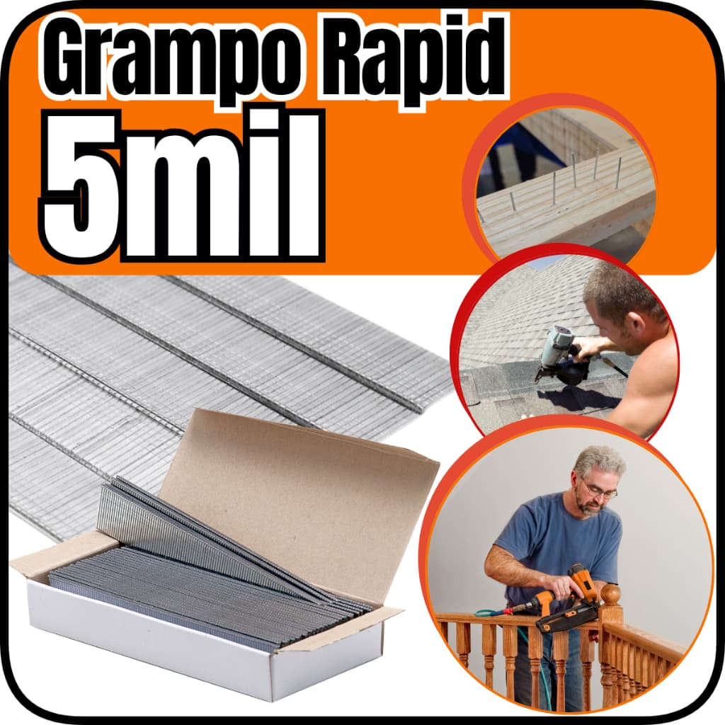 Grampo Rapid 13/6 Caixa Com 5.000 Mil Galvanizado Grampeador Moveis Estruturas Estofado Madeira