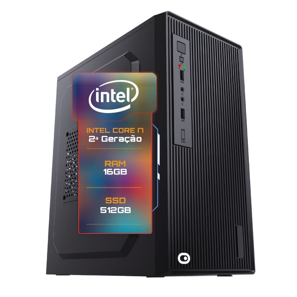Computador 2Eletro Fast Intel Core i7, 16GB RAM, SSD 512GB, HDMI, Bivolt, Áudio HD - CD2E-0107FA