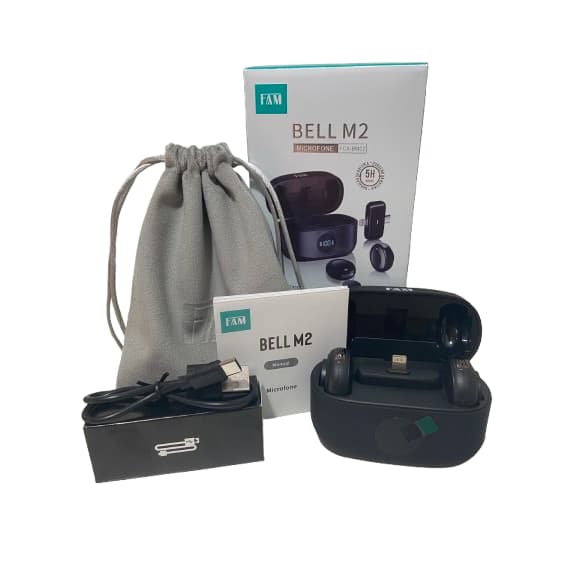 Microfone Lapela Duplo M2 Youtuber Gravação Anti Ruido Preto