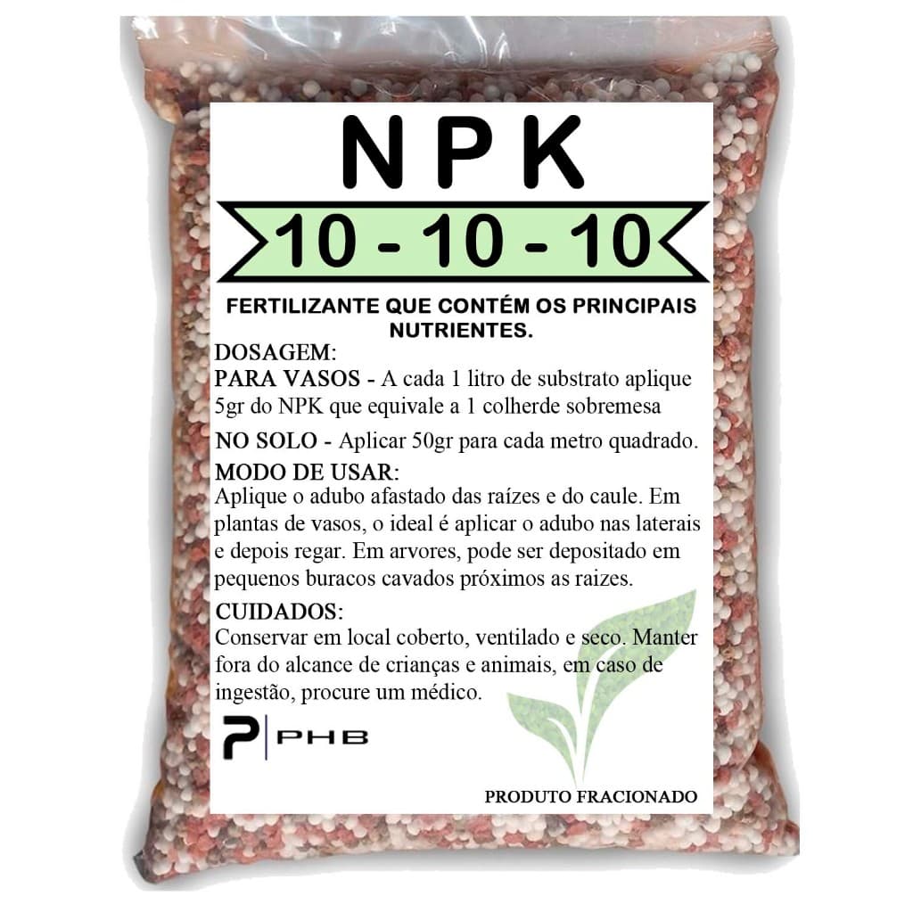 1kg Adubo NPK 10.10.10 Granulado – Crescimento, Floração e Frutificação de Plantas e Horta