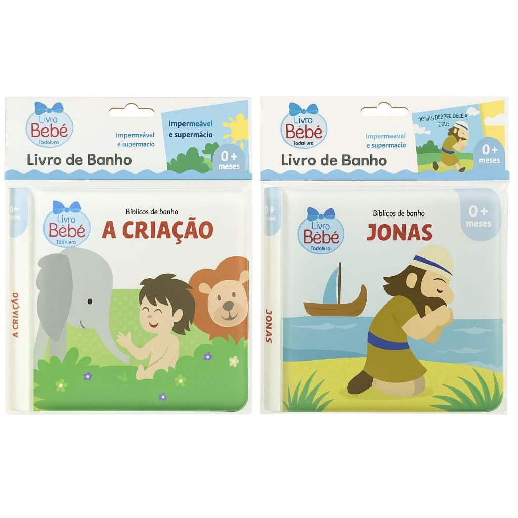 Kit 2 Livros Bíblicos de Banho – A Criação + Jonas